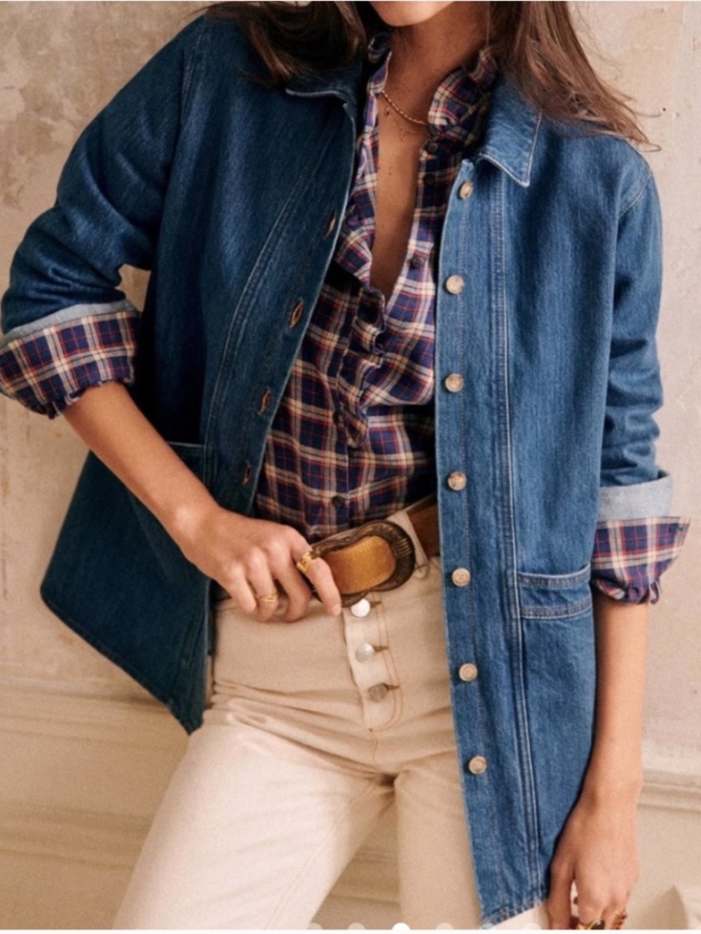 Sézane Will Jacket 100% Cotton Denim Blue XS